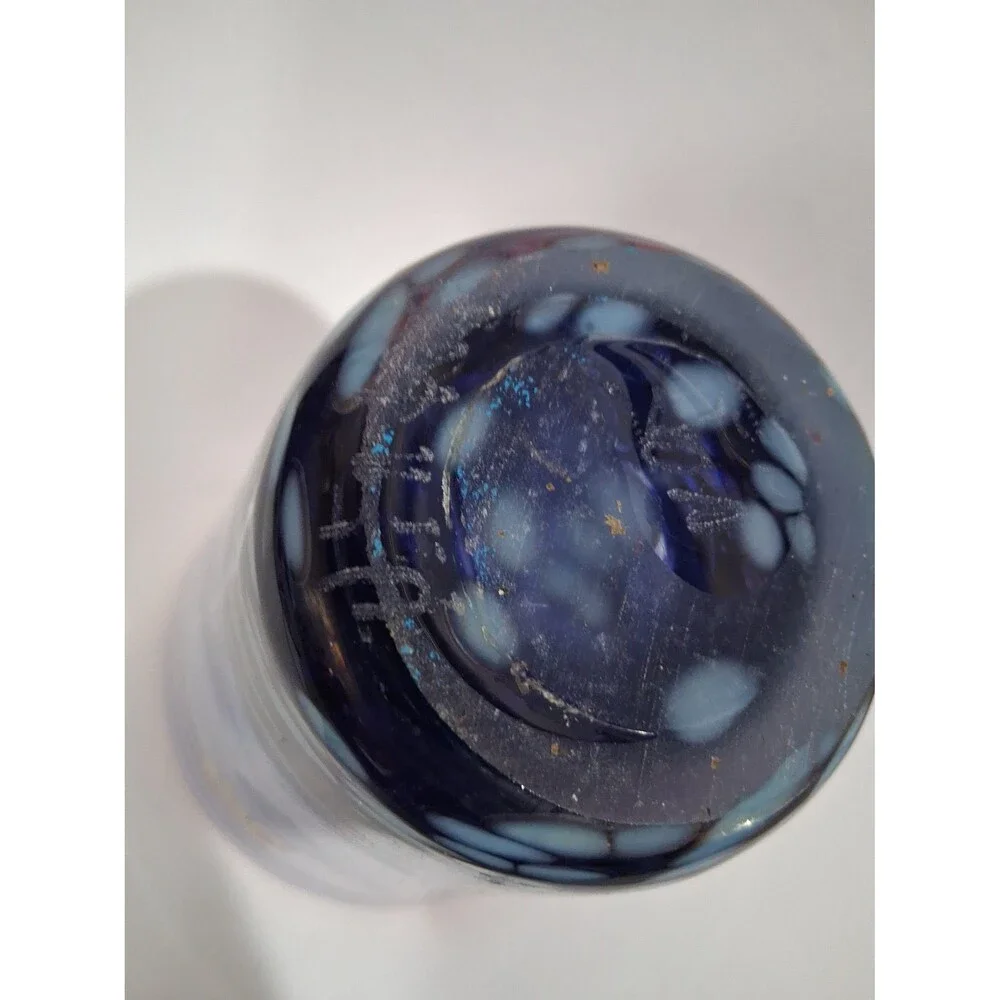 Vintage Glass Vase. Handblown, Signed